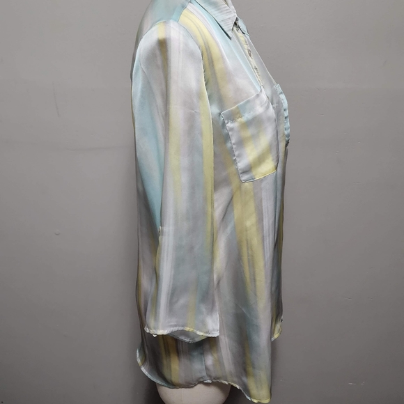 Conrad C pastel neutral airbrushed satin button down size 6 - Picture 3 of 8